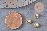 Cercle à coller zamac doré et perle 5.5mm, x2 G5296