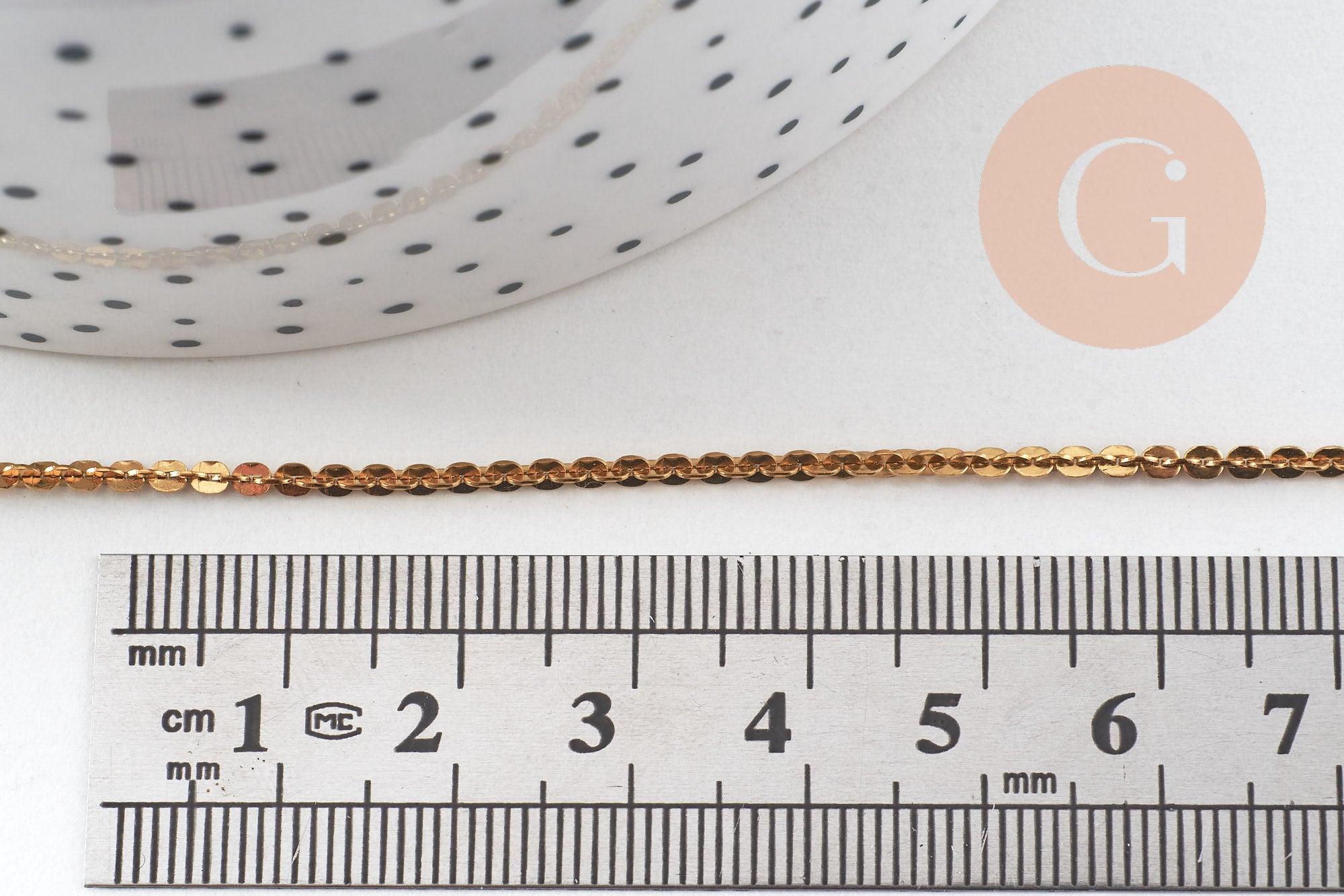 Chaine acier inoxydable doré IP 14 carats fantaisie, x1 mètre (G0148)