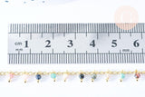 Collier Chaine collier laiton doré fantaisie tourmaline naturelle 45cm, x1 (G7251)