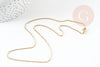Collier Chaine forçat 1.5mm acier inoxydable doré IP 45cm avec fermoir, x1 (G9371)