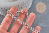 Cadena curva de acero inoxidable 304 platinada de 6.5 mm, x1 metro (G11195)