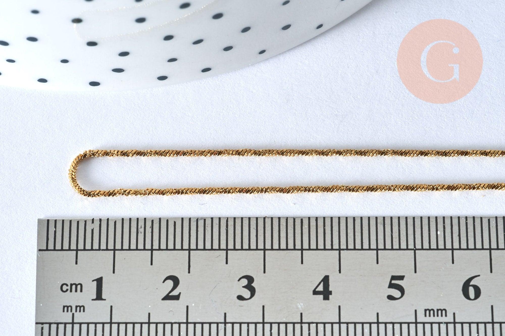 Chaine de cheville acier inoxydable doré 14k 1mm/22.5cm, x1 (G4281)