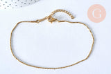 Chaine de cheville acier inoxydable doré 14k 1mm/22.5cm, x1 (G4281)