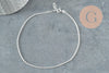 Chaine de cheville maille fantaisie très fine argent 925 massif 24cm, x1 (G9430)