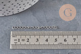 Cadena extensora acero inoxidable platino 47-53mm, x5 (G11186)