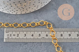 Fancy gold-plated iron chain 7x10mm, x1 meter (G11236)