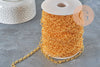 Fancy gold-plated iron chain 7x10mm, x1 meter (G11236)