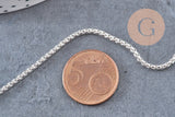Chaine maille vénitienne acier 304 inoxydable argenté 2x2mm, x1 mètre (G10868)