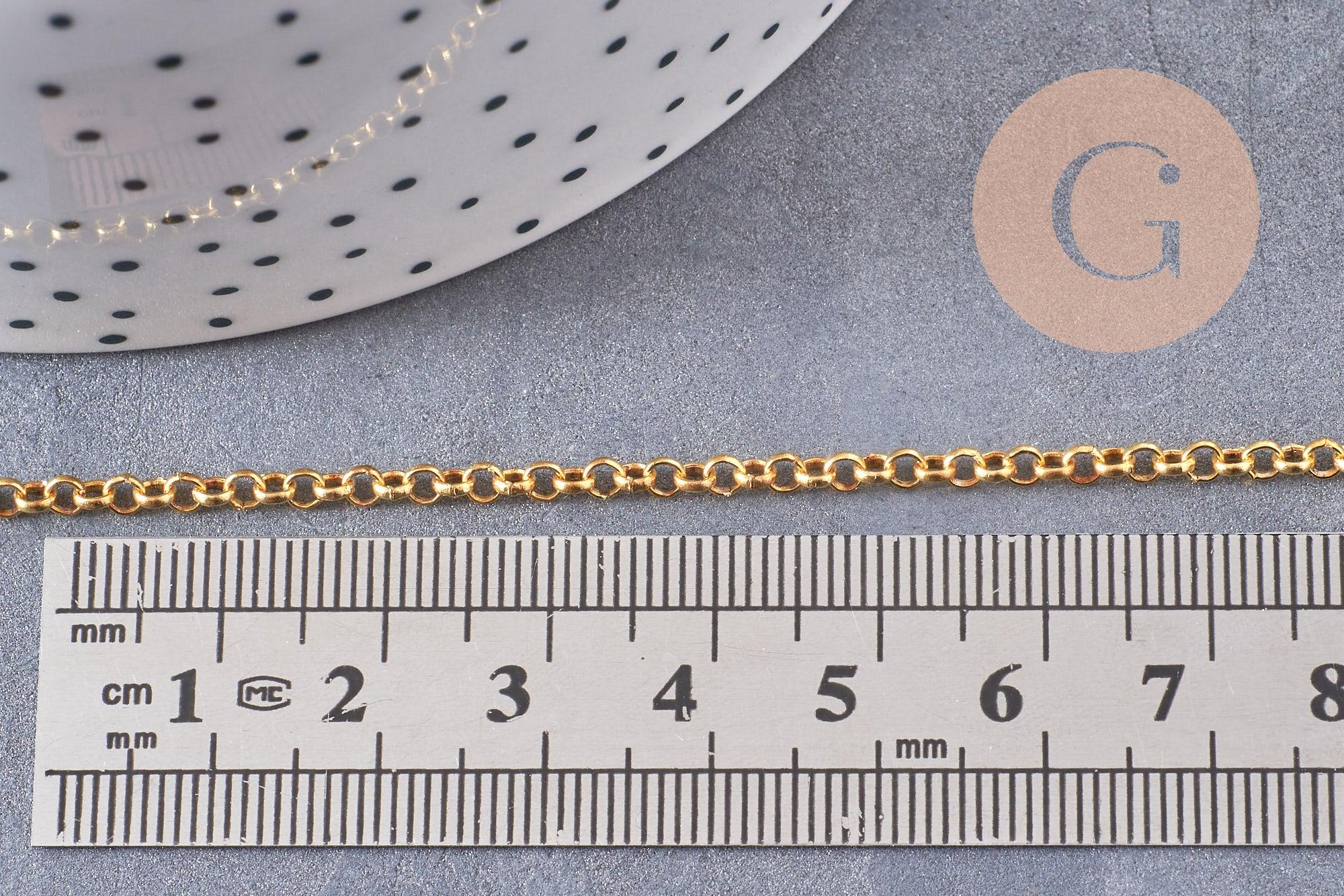 Chaine rolo fer doré 2.7 mm, x 5 mètres (G0264)