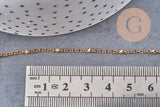 Chaine satellite acier 304 inoxydable dore 14k 1.5mm, x1 metre (G1679)