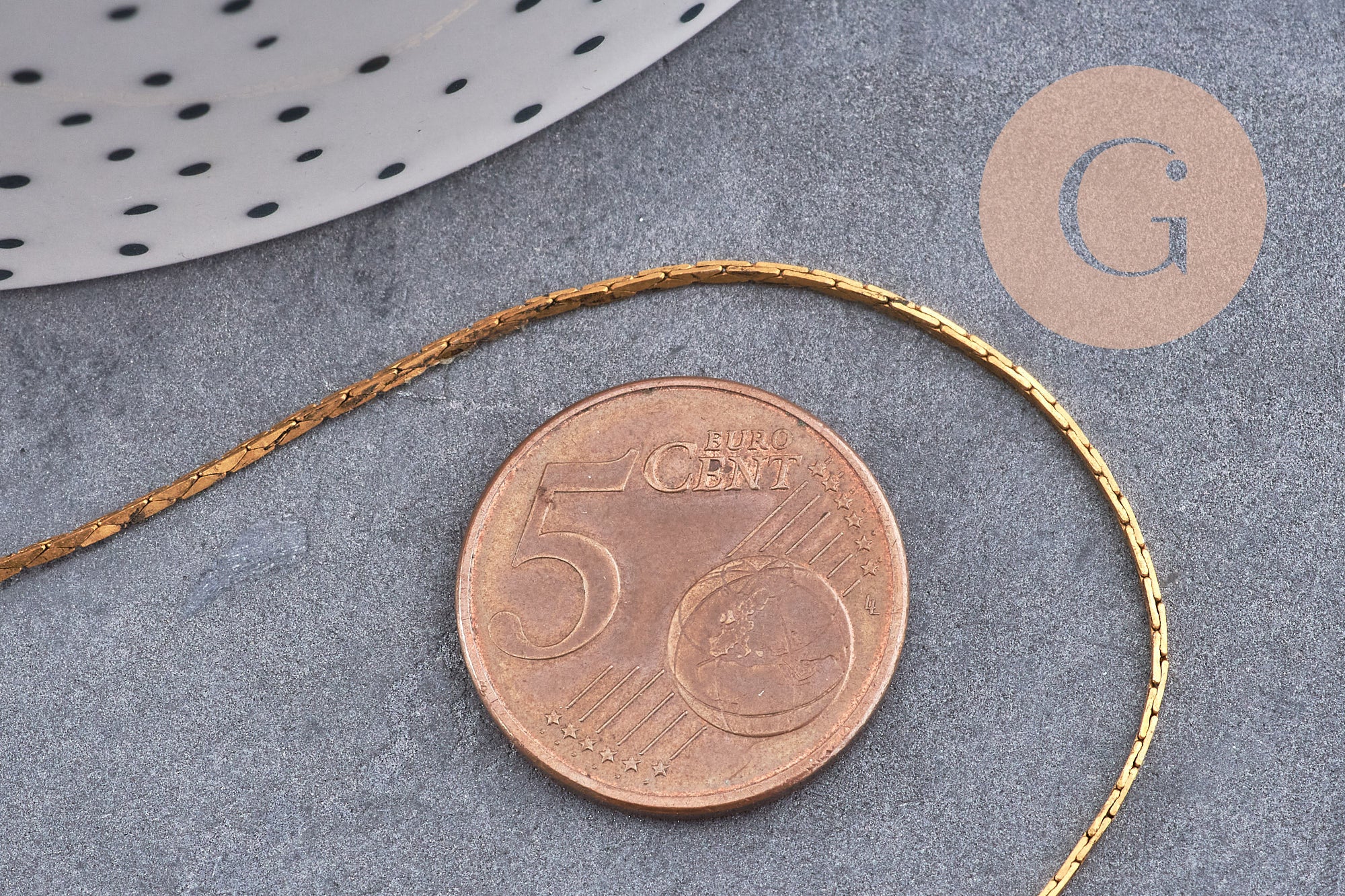 Chaine serpent vieil or laiton brut 1mm, x 1 metre (G1586)