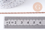 Chaine torsade singapour cuivre brut 4.5mm, x1 metre (G6739)