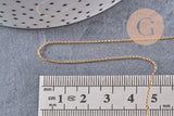 Chaine très fine Dorée rolo cuivre doré 16K 0.8mm, x1 Mètre (G1364)