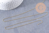 Chaine très fine laiton doré forçat 1.2mm 16K, x1 ou x5 Mètres (G0604)