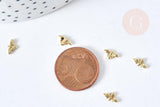 Charm à coller zamac doré abeille 7.5mm,thème nature et insectes, fournitures à coller décors pierres et bijoux, x10 G8525