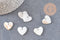 Charm coeur nacre blanche naturelle 19mm, x5 (G1069)