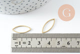 Charms marquise laiton brut 20x8mm, pendentif géométrique création bijoux, x50 (G0017)