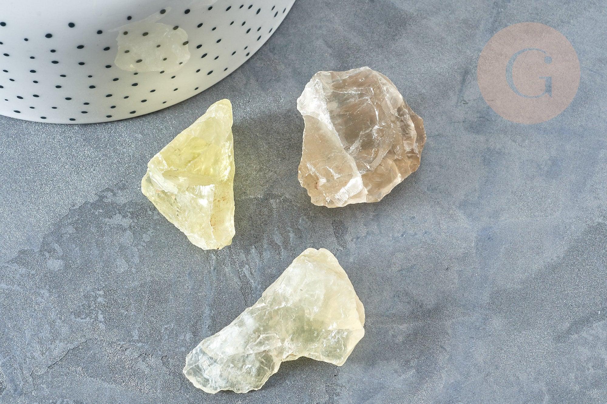 Citrine brute 10-35mm, pierre citrine chauffée, pierre semi-précieuse, lithothérapie, x1 (G7783)
