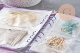 Classeur de rangement pour bijoux violet ou noir 25x19 cm, x1 (G10890)