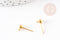 Clous-puces oreille boule fer doré et anneau 5mm, x10 (G8957)