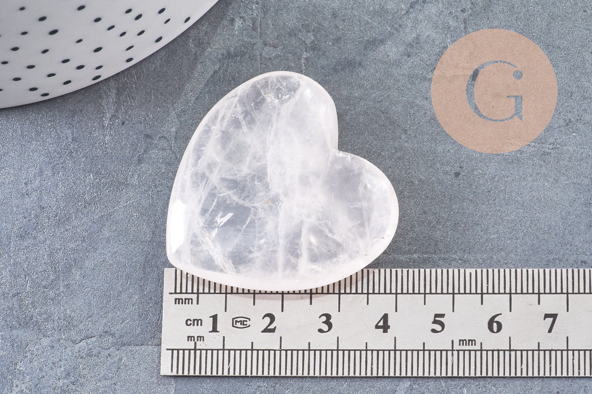 Coeur quartz rose naturel 40mm, x1 (G5611)