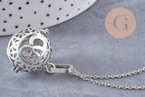 Collier Bola Ohm carillon d'harmonie argenté, Vendu sans carillon, 71-72cm, x1 (G3679)