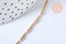 Collier Chaine acier 304 inoxydable doré 14k fantaisie résine rose 2mm-45cm, x1 (G1810)