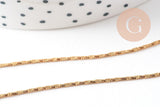 Collier Chaine acier inoxydable doré 14k serpent 1mm-42.5cm, x1 (G1101)