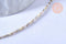Collier Chaine complète acier doré perles rocaille blanches artisanales, acier inoxydable doré,40.7cm, x1 G3778