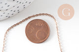 Collier Chaine complète avec fermoir acier or rose 14k forçat 1.9mm/45cm, x1 (G1102)