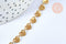 Collier Chaine complète coeur acier inoxydable 304 dorée 14k 42.5cm, x1 (G5356)