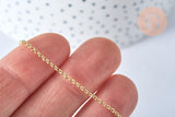 Collier Chaine fine dorée rolo 14K, fourniture créative, chaine collier, chaine complète, dorure 14k,1.5 mm, 45cm, x1 G5800