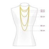 Collier Chaine forçat cuivre rhodié or blanc 80cm, x1 (G1122)