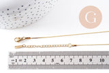 Collier Chaine plate torsadée acier inoxydable doré avec fermoir 0.9mm/45cm, x1 (G10264)