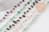 Collier Collier perle pierre naturelle acier inoxydable doré 41cm, x1 (G10560)