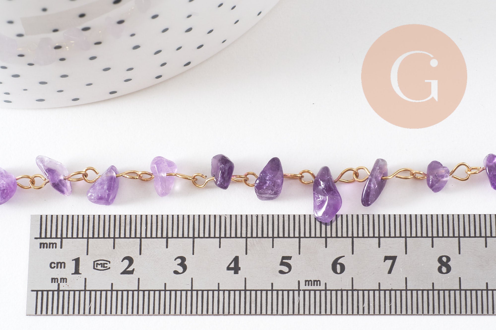 Collier Collier perle pierre naturelle acier inoxydable doré 41cm, x1 (G10560)