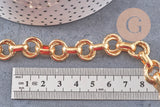 Collier Collier chaine XXL acier 304 inoxydable doré IP texturé 45cm, x1 (G10939)
