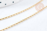 Collier chaine avec fermoir maille forçat acier inoxydable 304 doré PVD 1.5mm/45cm, x1 (G8778)