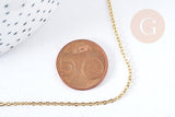 Collier chaine avec fermoir maille forçat acier inoxydable 304 doré PVD 1.5mm/45cm, x1 (G8778)