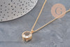 18K Gold Plated Brass Round Locket Photo Frame Necklace, x1 (G11087)