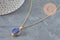 Collar con colgante tipo guardapelo azul personalizable, acero inoxidable 304 dorado, x1 (G11162)