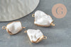 Connecteur Pendentif grosse perle naturelle eau douce Keshi 20-32mm, x1 (G1480)