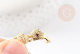 Connecteur léopard laiton doré et strass 42mm, pendentif qualité doré, création bijou luxe, x1 G2887