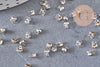 Connecteurs platine avec trou 3mm, apprêt chaine boule 1.5mm, x 1 gr (G3999)