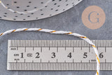 Cordon blanc or,ruban mariage, scrapbooking,1-1.55mm, 5m/10m/Bobine, (G3406)