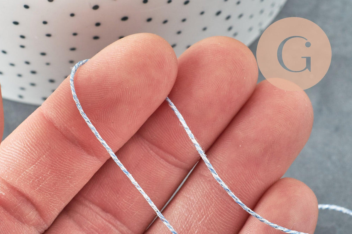 Cordon bleu argent, ruban mariage,fourniture créative, scrapbooking, largeur 0.8mm, x1 ou x5 ou x10 mètres G4795