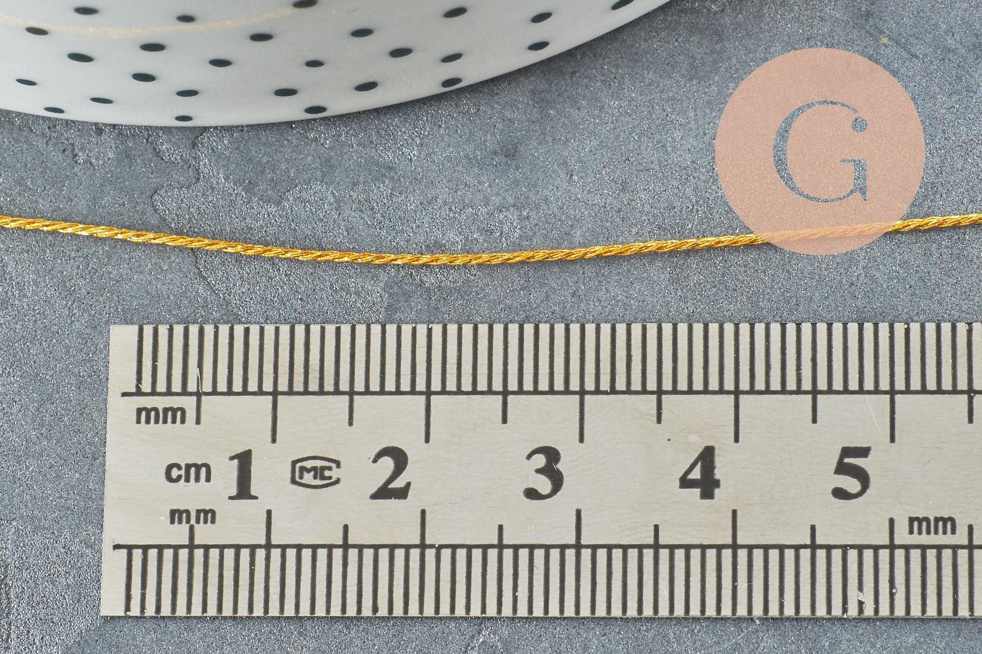 Cordon doré en nylon 1mm, x1 ou x5 mètres (G6132)