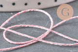 Cordon rose argent, ruban mariage,fourniture créative, scrapbooking, largeur 0.8mm, x1 ou x5 ou x10 mètre G4473