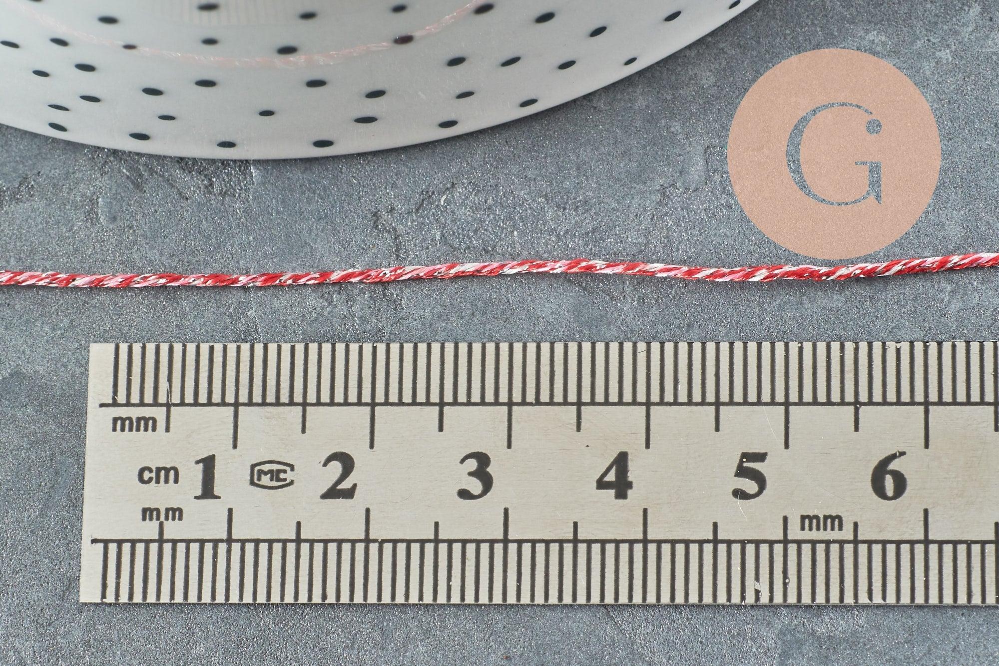 Cordon rouge argent, fabrication bijoux,ruban mariage, scrapbooking, largeur 0.8mm, x1 ou x5 ou x10 mètres G3259