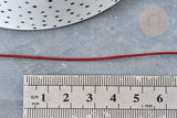 Cordon rouge métalisé tressé cuivre polyester 1mm, x1 mètre (G8175)